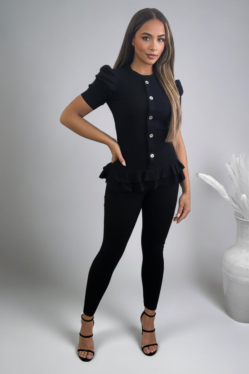 Large Cup Short Sleeves Cotton Blend Set-SinglePrice