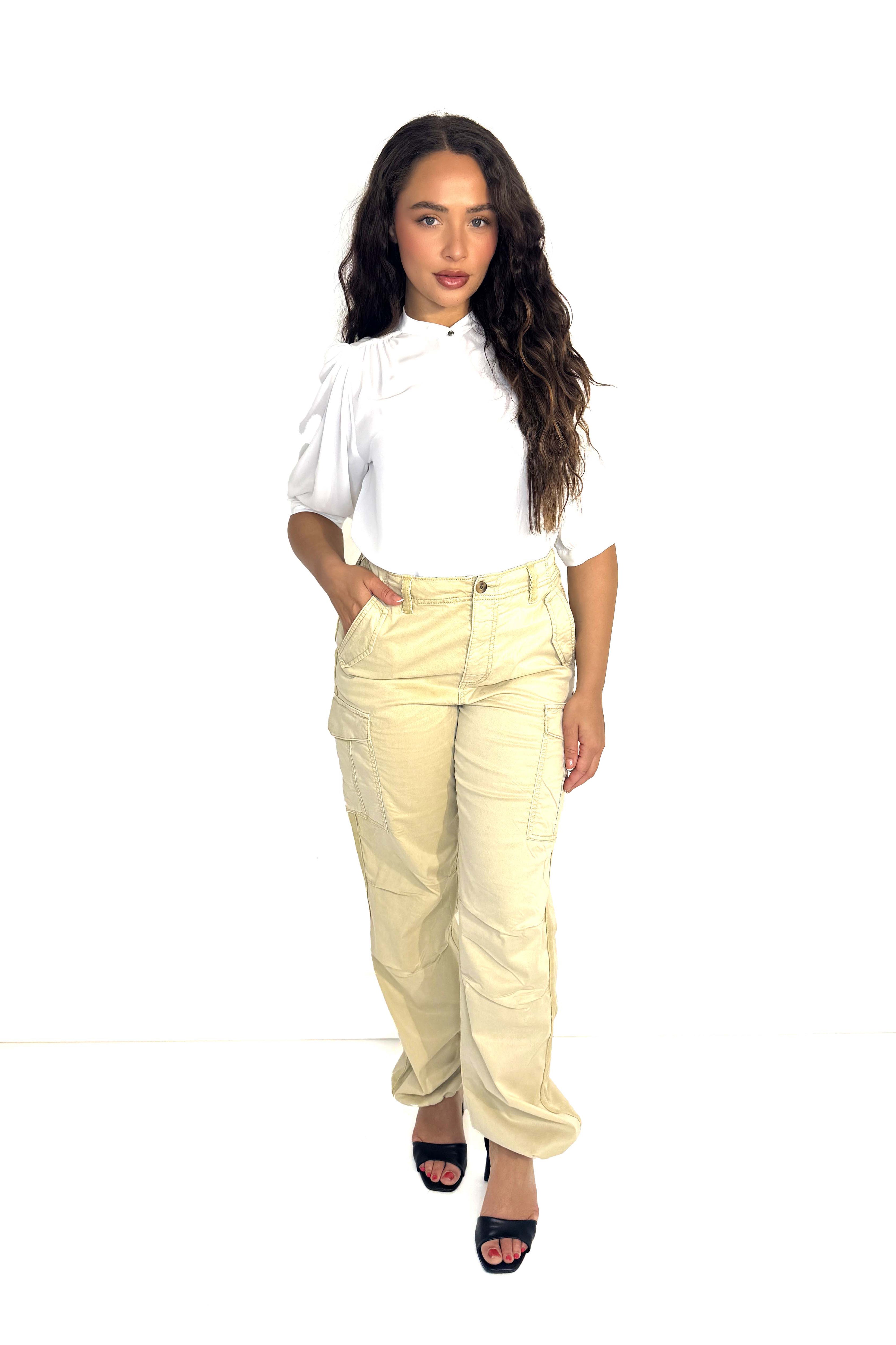 Contrast Stripe Side Faded Cargo Trousers