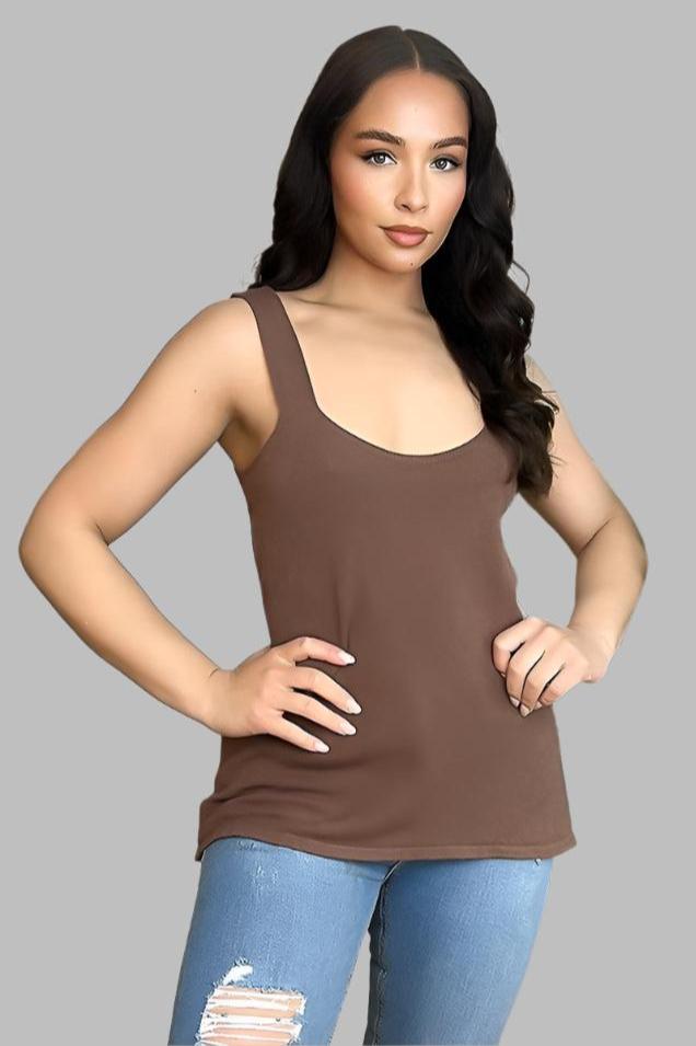 Knitted Wide Straps V-Neck Top-SinglePrice