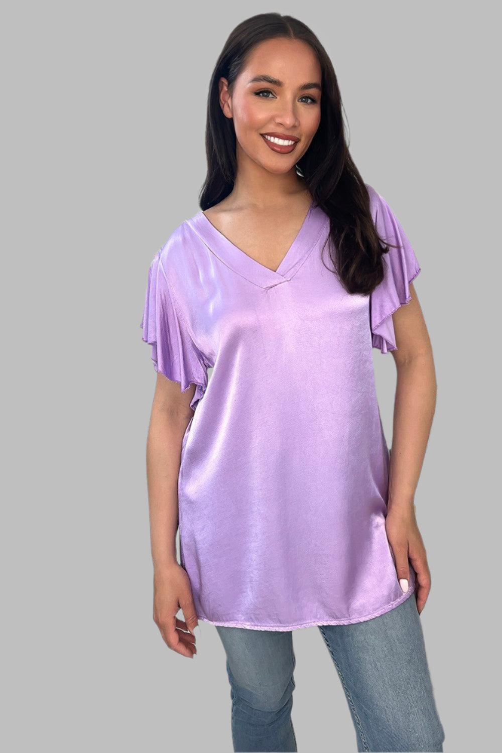 Satin Finish V-Neck Tunic-SinglePrice