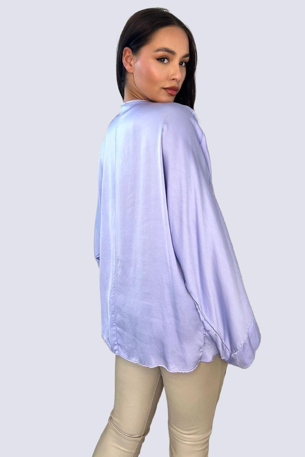 Front Tie Up Satin Blouse-SinglePrice