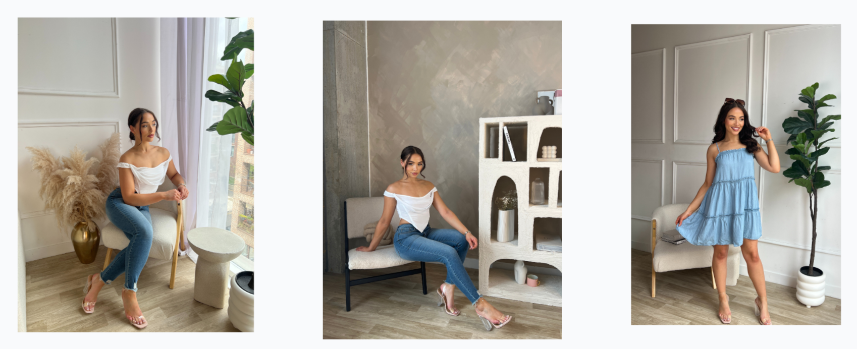 Purple Blue Palm Leaves Print Bermuda Shorts