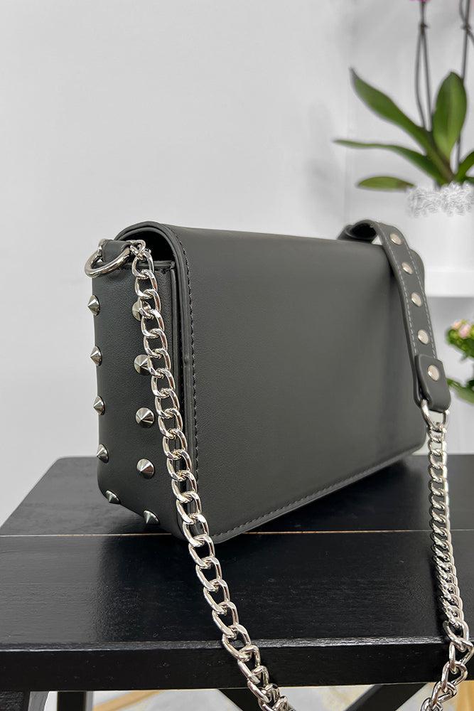 Studded Sides Chain Strap Small Shoulder Bag