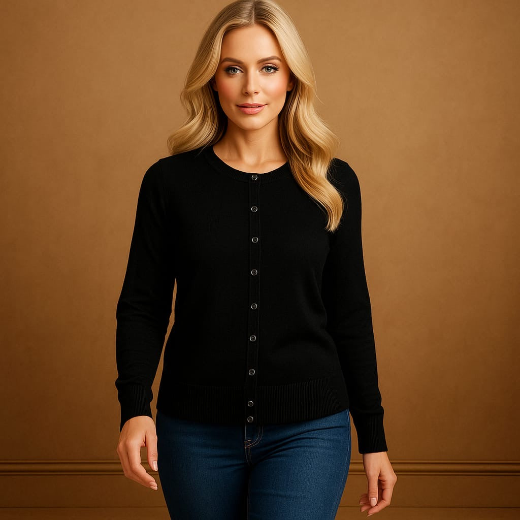 Buttoned Down Front Classic Cardigan