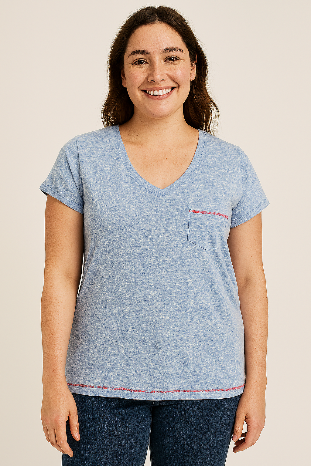 Heathered Effect Short Sleeves T-shirt
