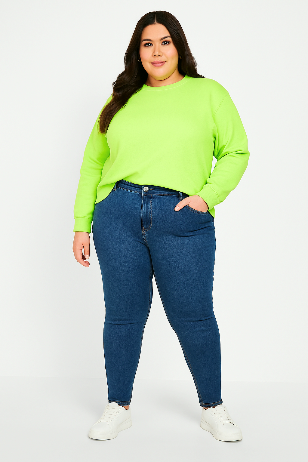 High Rise Plus Size Skinny Denim Jeans