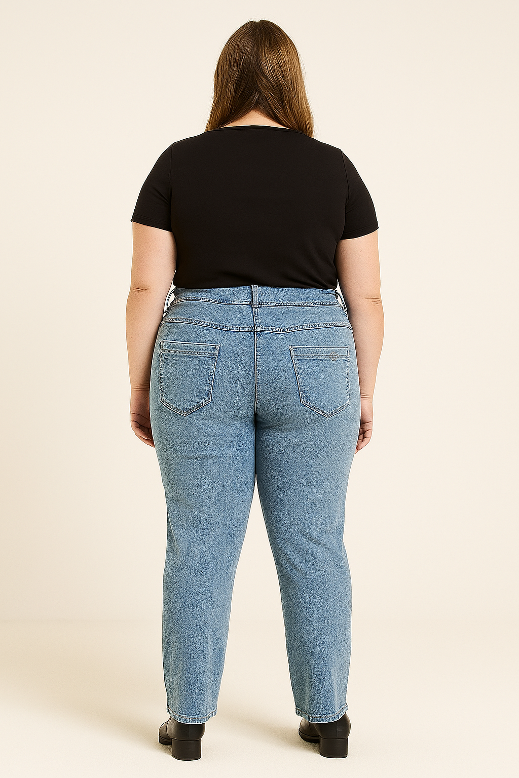 Light Blue Tapered Leg Denim Jeans