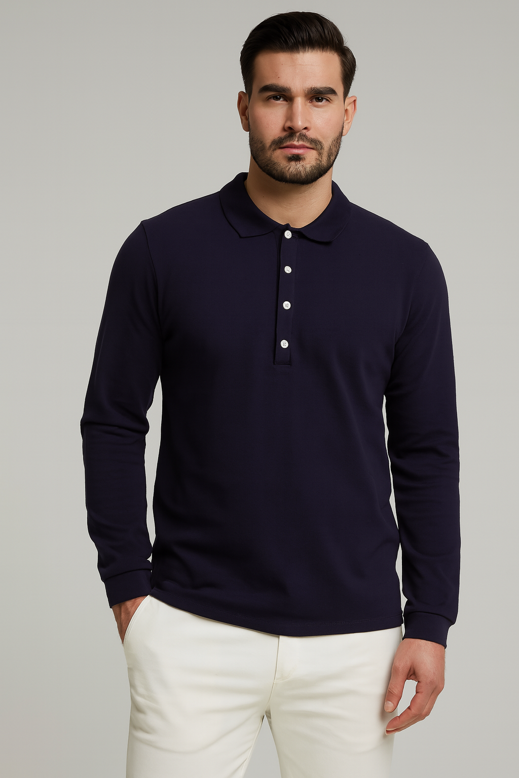 Classic Long Sleeve Men's Polo Shirt
