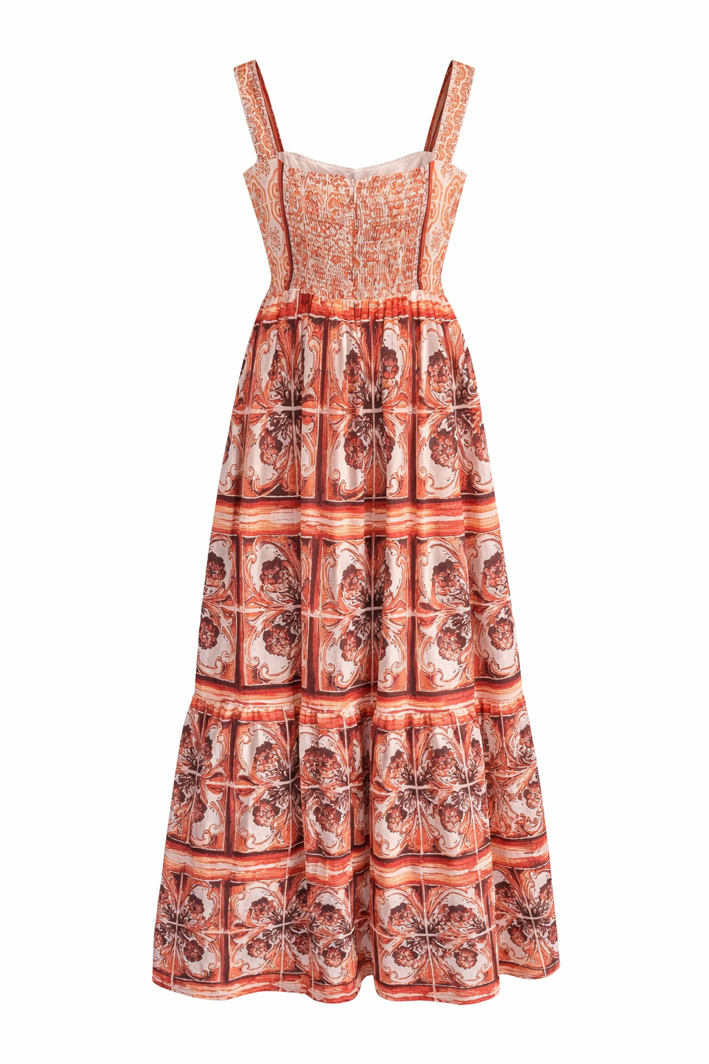 Vibrant Print Cotton Layered Maxi Sundress