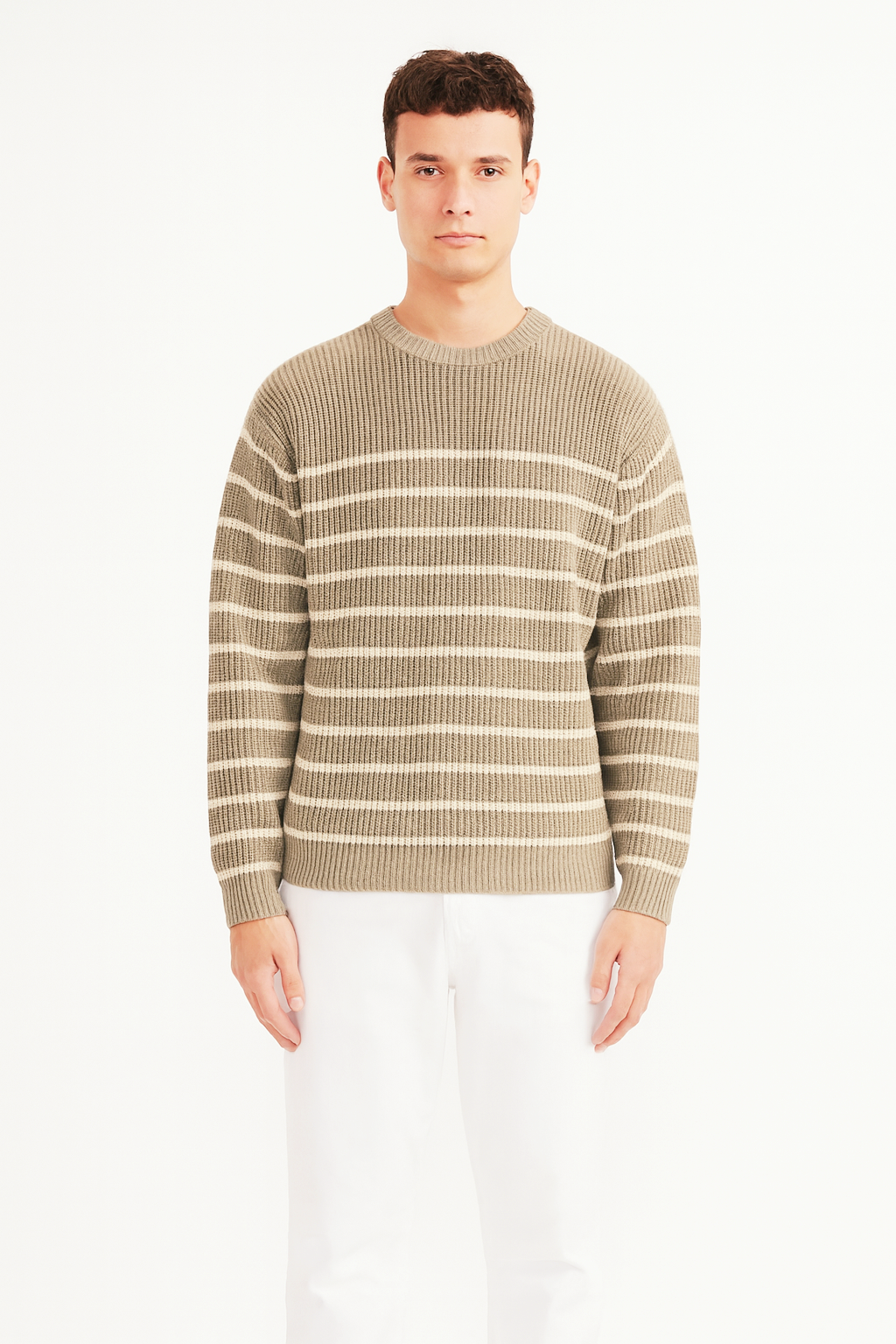 Men's Chunky Striped Knitted Pullover