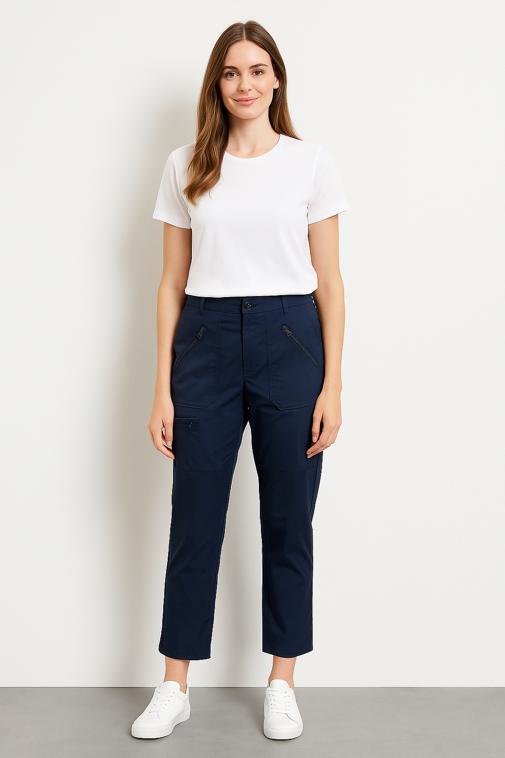 Heavy Duty Zip Twill Ankle Graze Cargo Trousers