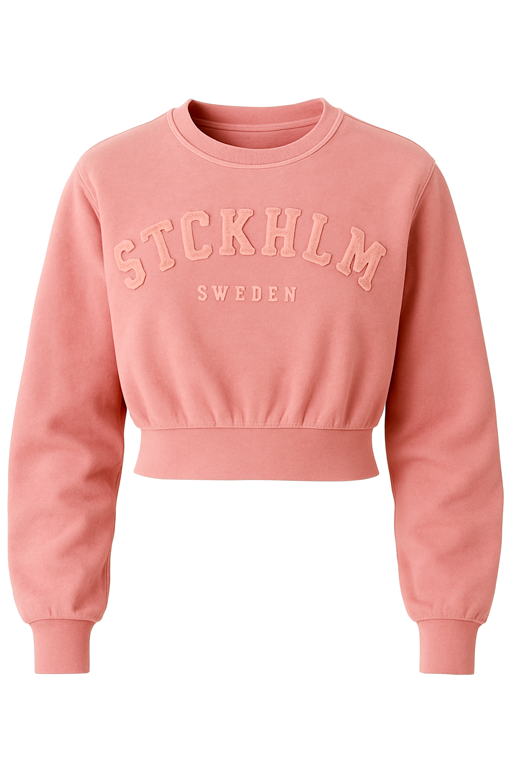 Girls' Fleeced Slogan Cropped Sweatshirt