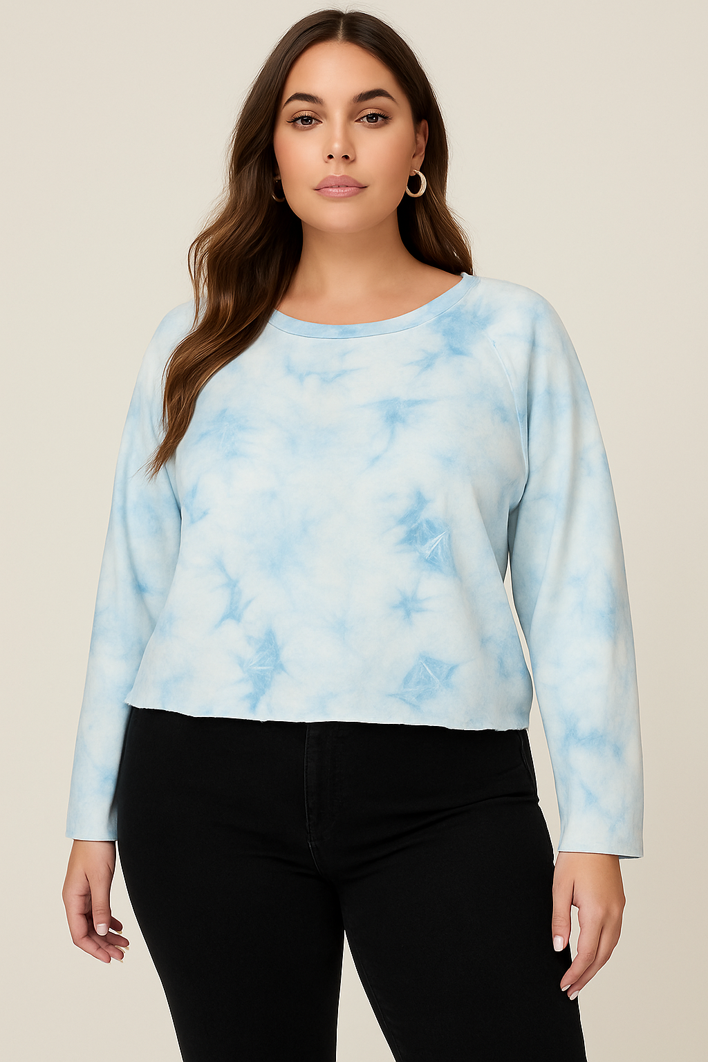 Tie Dye Print Cotton Sweatshirt
