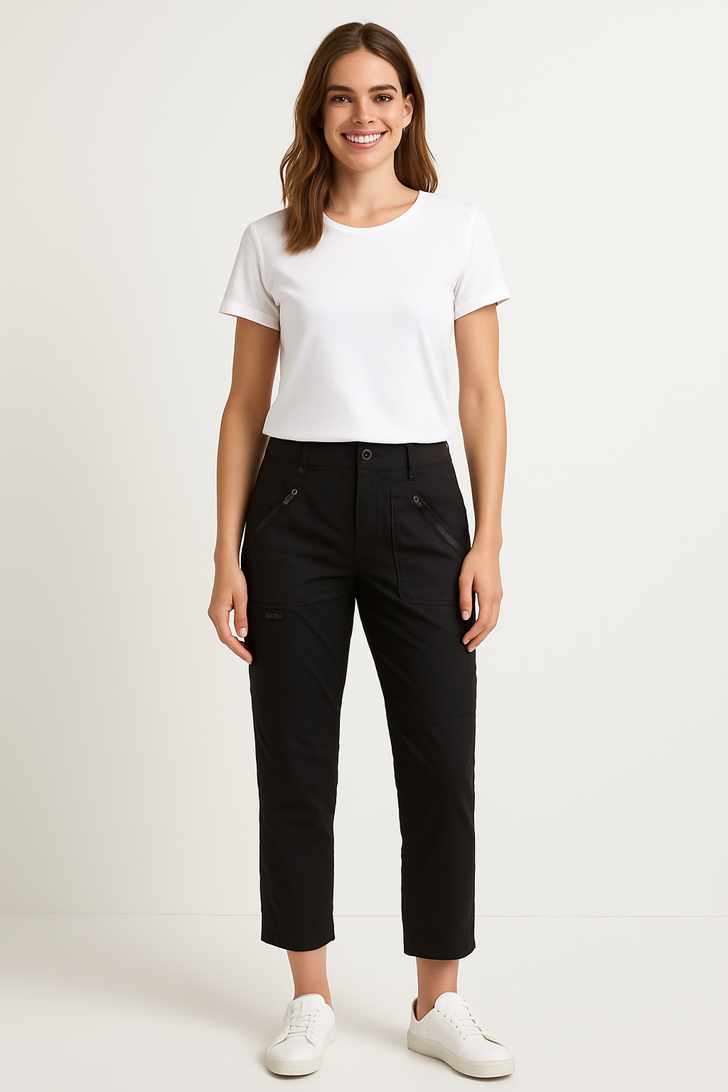 Heavy Duty Zip Twill Ankle Graze Cargo Trousers