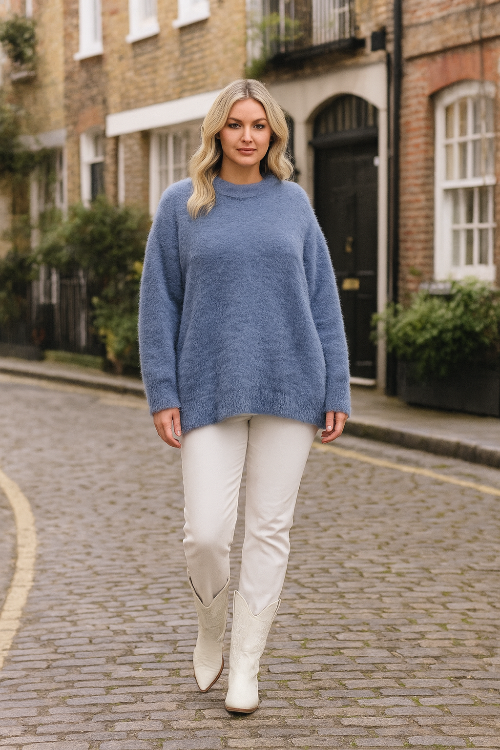 Fluffy Knit High Low Sweater