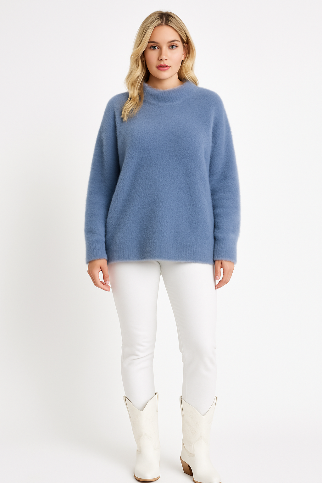 Fluffy Knit High Low Sweater