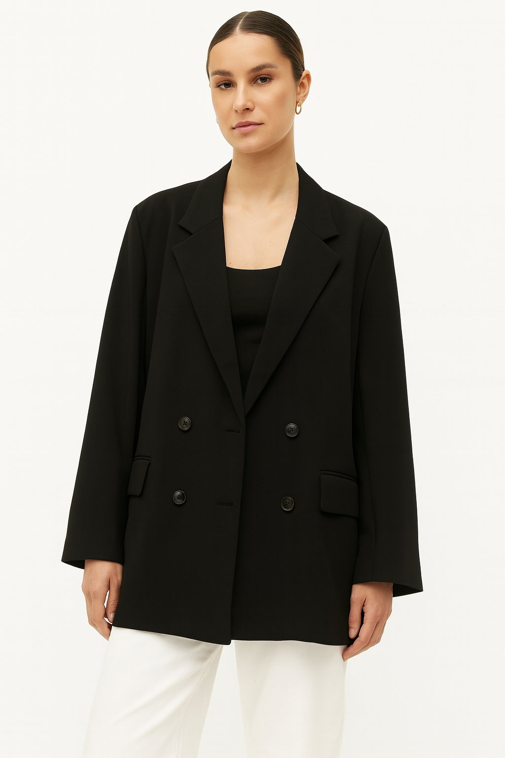 Relaxed Fit Double Breasted Blazer