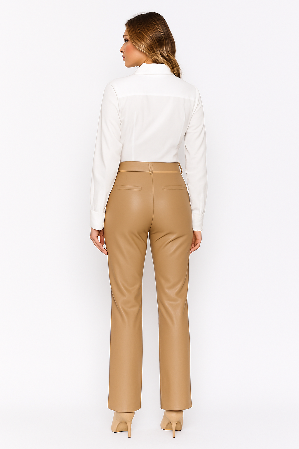 High Rise Faux Leather Wide Leg Tall Girl Friendly Trousers