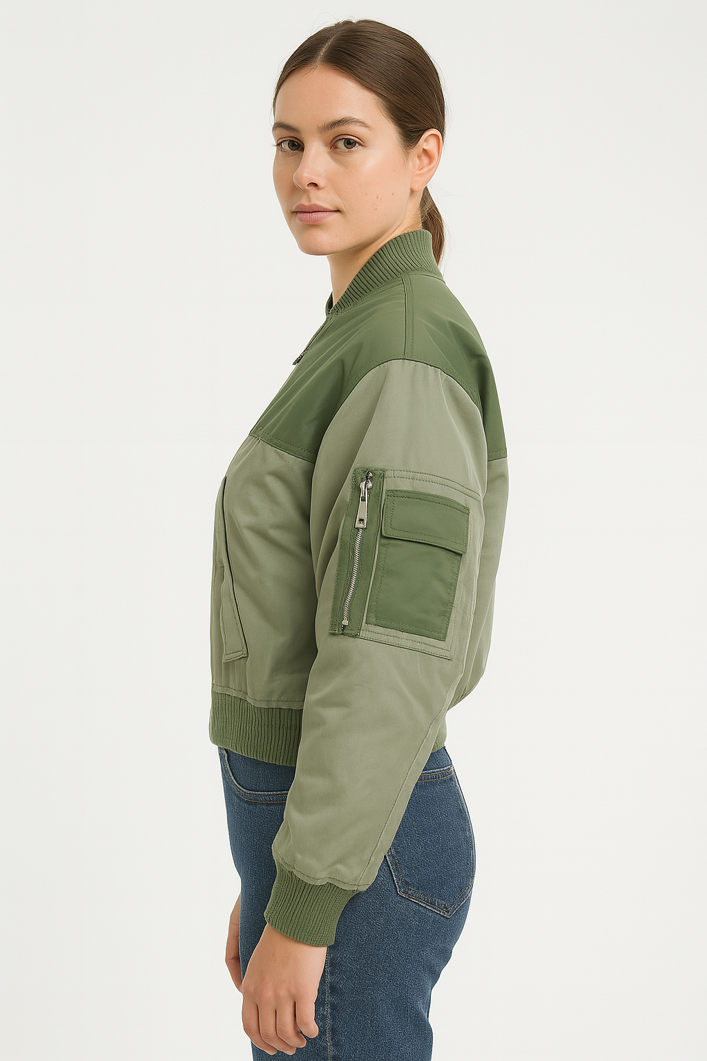Contrast Colourblock Bomber Jacket