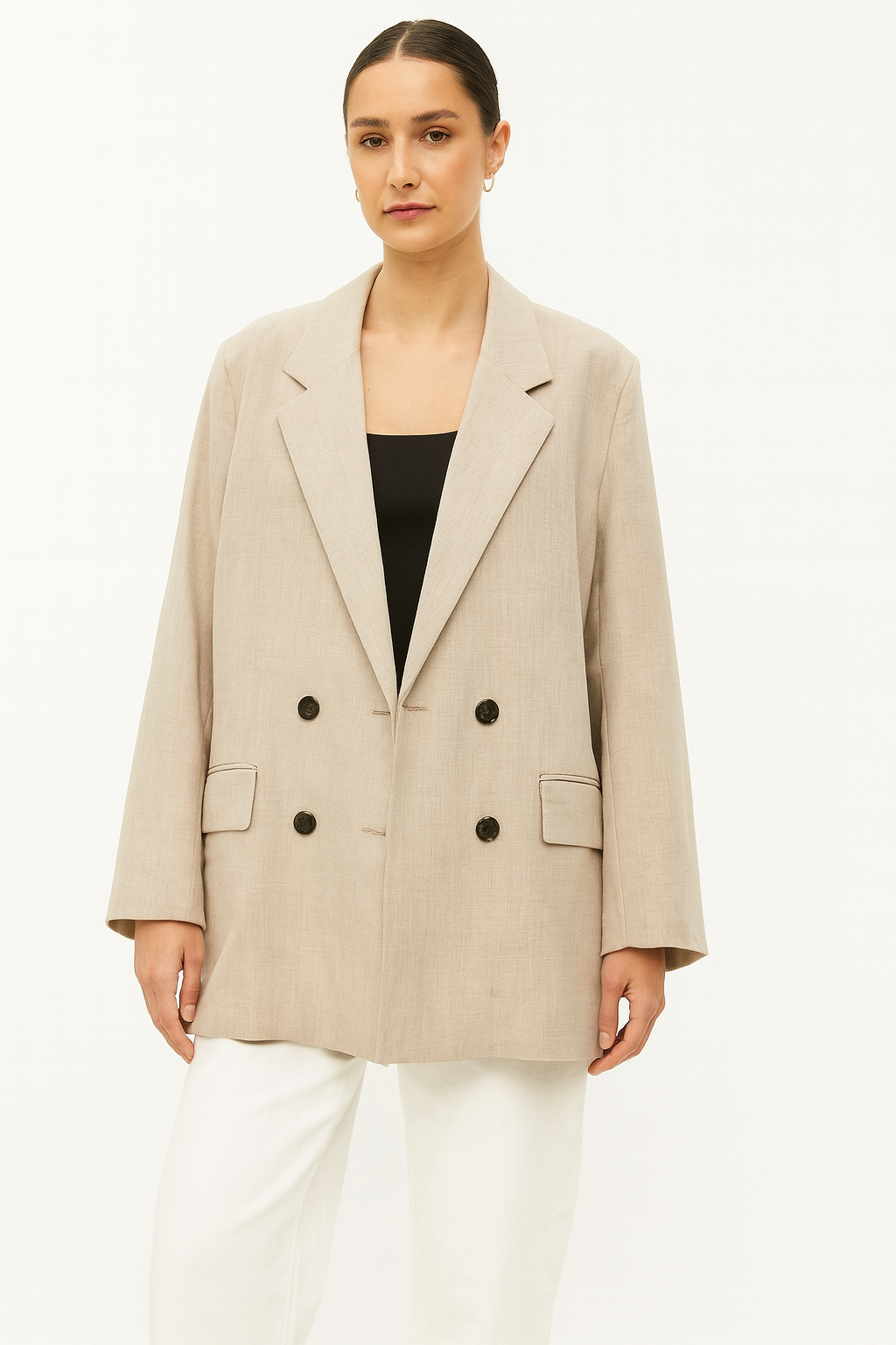 Relaxed Fit Double Breasted Blazer