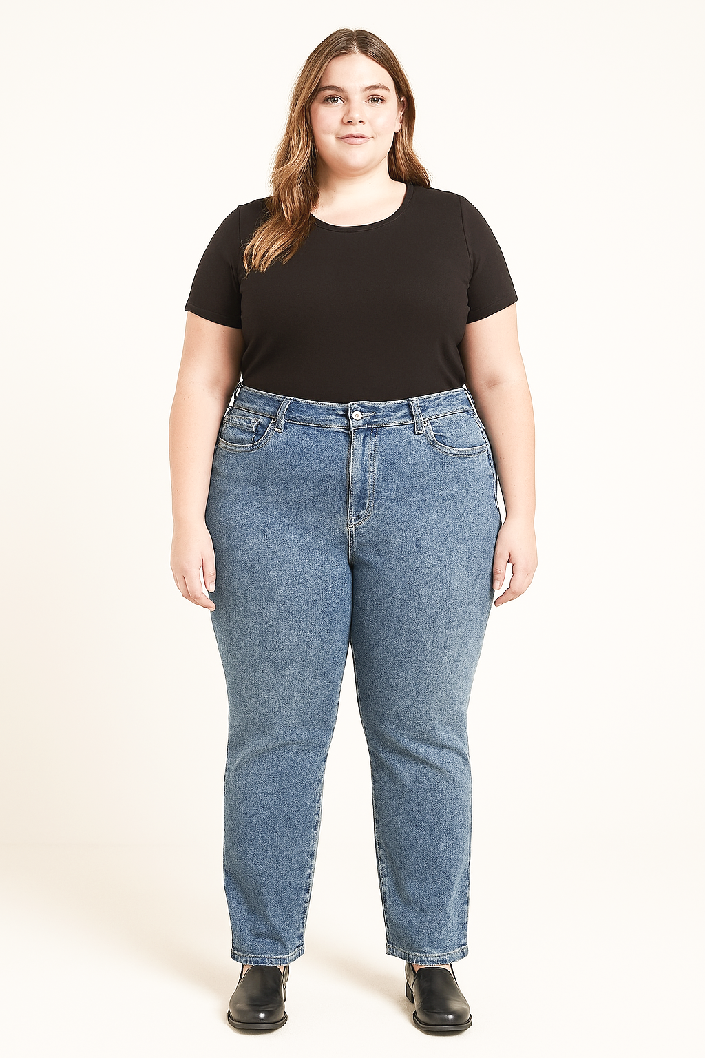 Light Blue Tapered Leg Denim Jeans