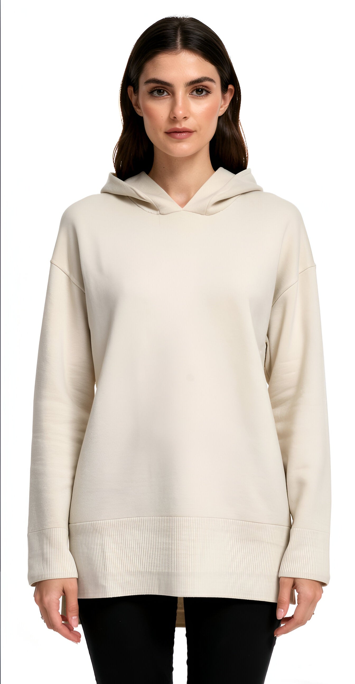 Plus Size Soft Fine Knit Viscose Blend Hoodie