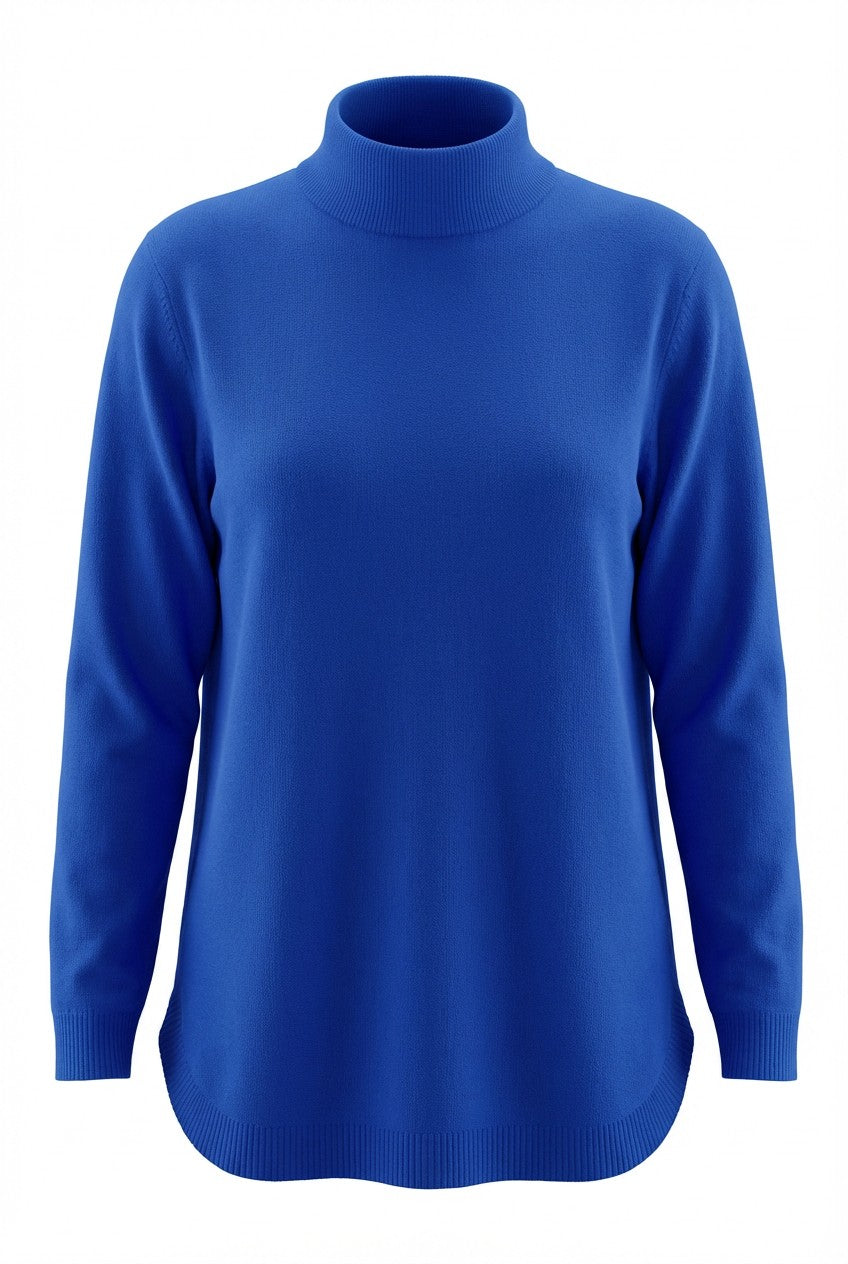 Plus Size Soft Knit Mock Neck Longline Jumper