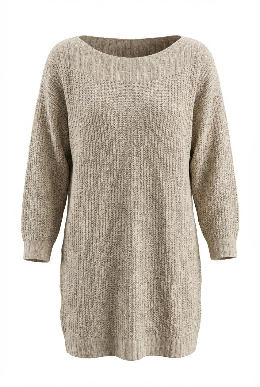 Plus Size Chunky Knit Longline Jumper