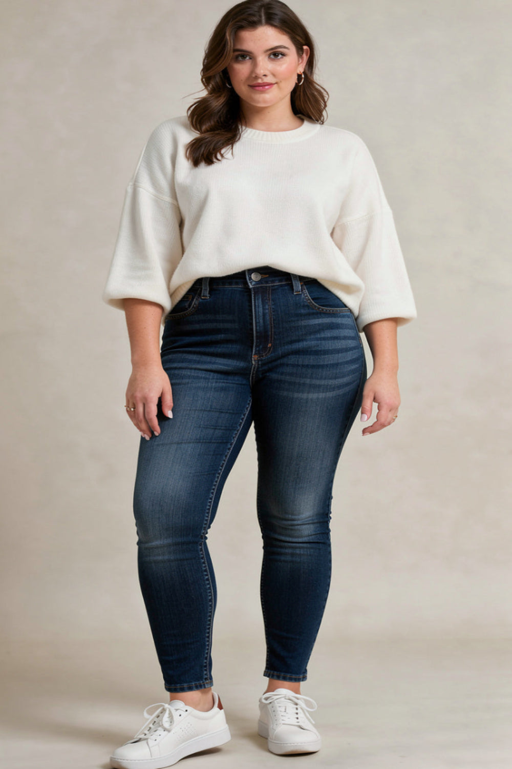 Dark Blue Faded Skinny Jeans