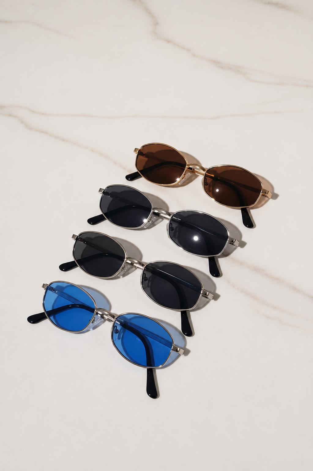 UV 400 Hexagon Metal Frame Sunglasses