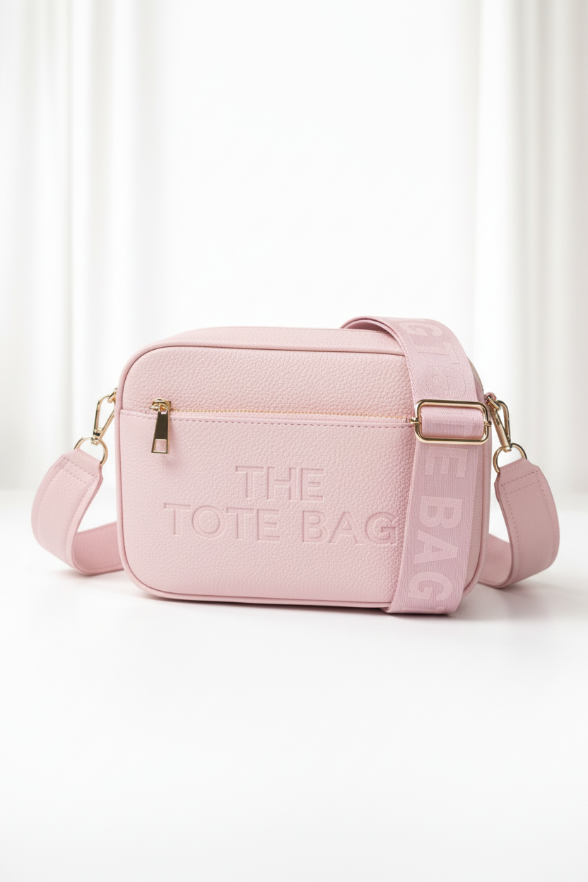 Vegan Leather Double Compartment Medium Size Crossbody Bag
