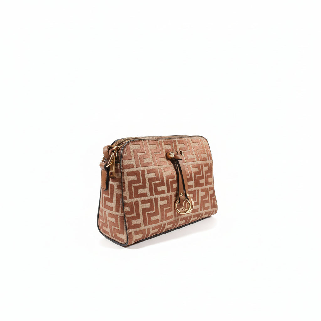 Textile Pattern Small Shoulder Bag