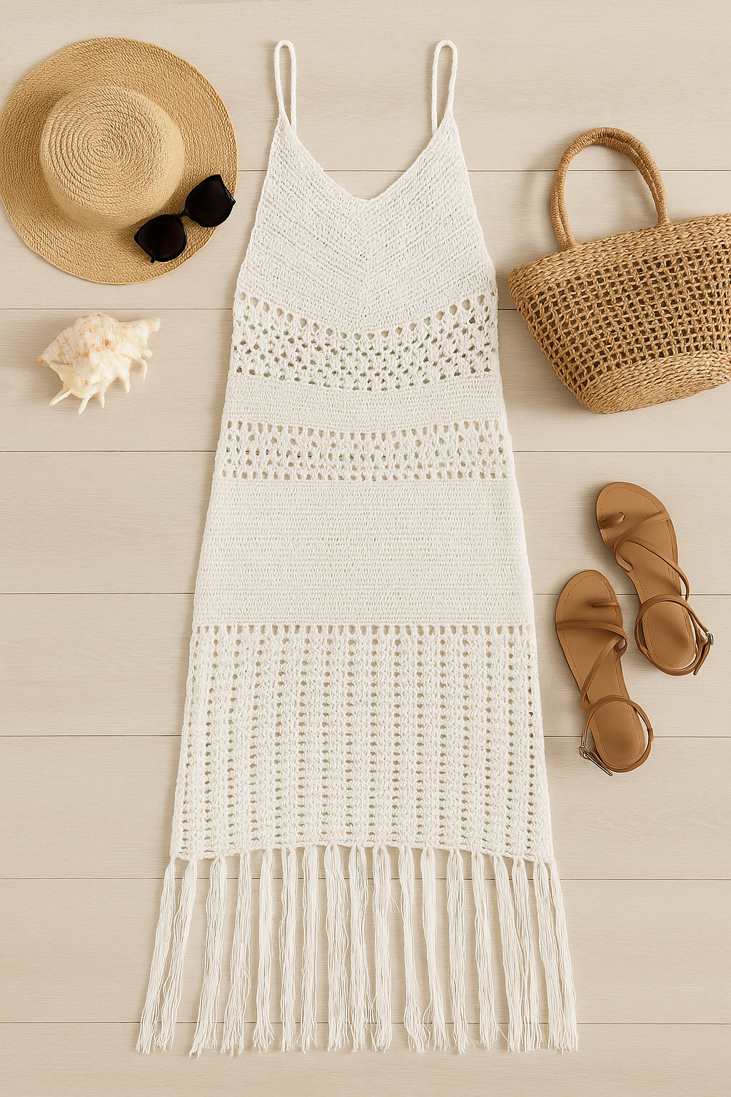 Halter Neck Fringe Tassel Crochet Beachwear Cover