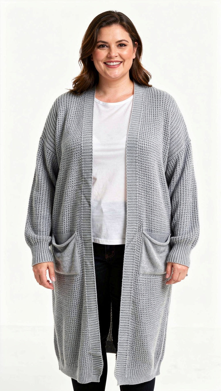 Chunky Knit Open Midaxi Cardigan