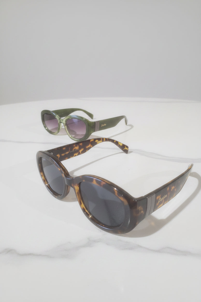 UV 400 Large Oval Thick Frame Sunglasses