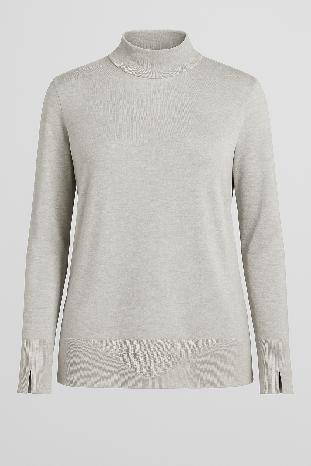 Mock Neck Viscose Blend Longline Knitted Jumper