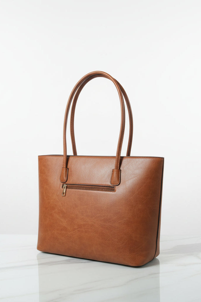 Vegan Leather Large Slogan Tote Bag