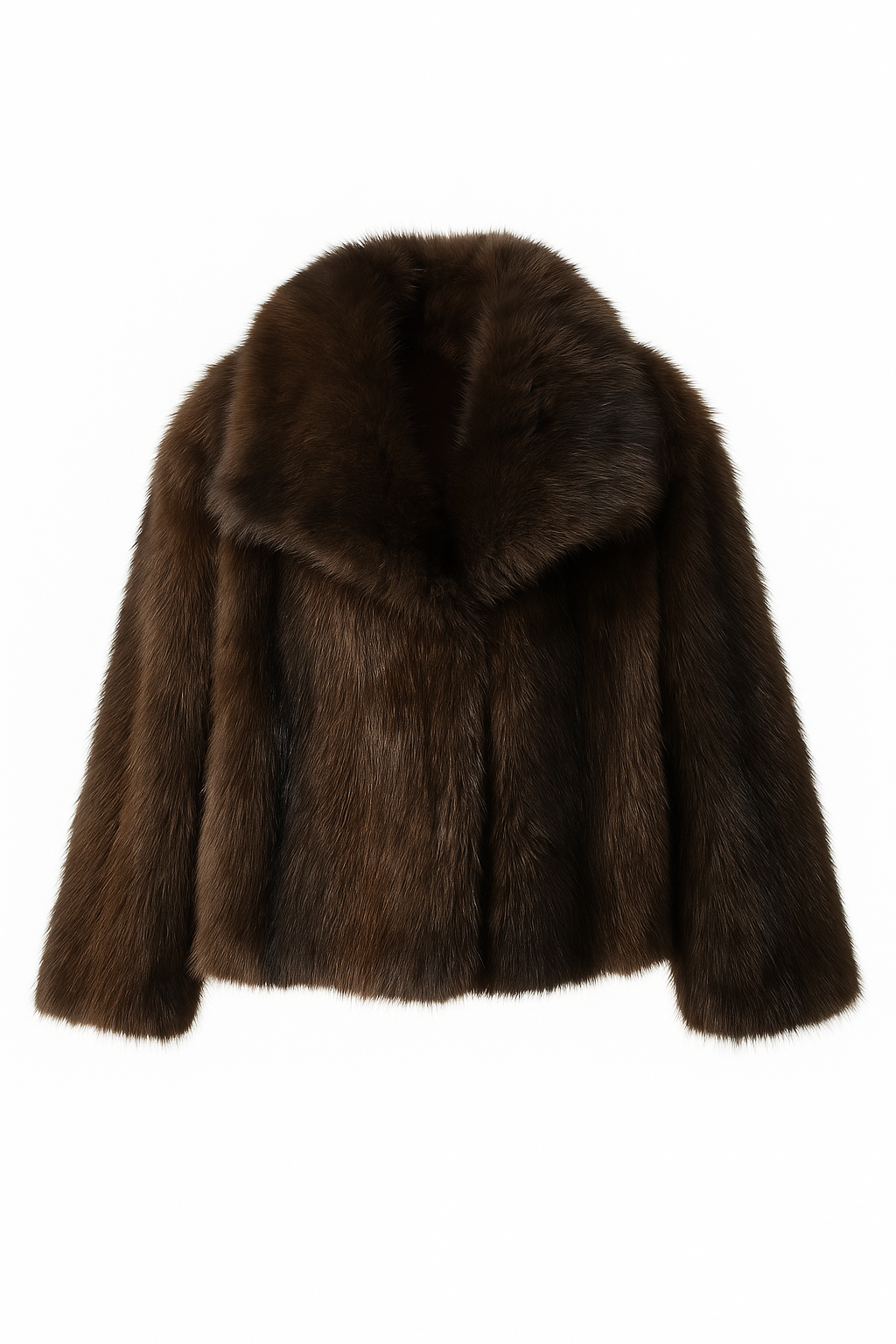 3 Tone Luxurious Hip Length Faux Fur Coat
