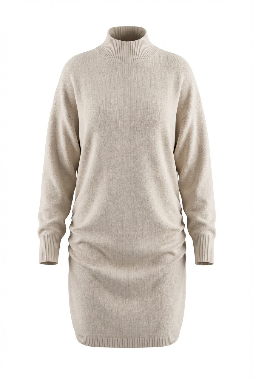 Mock Neck Knitted Short Jumper Dress