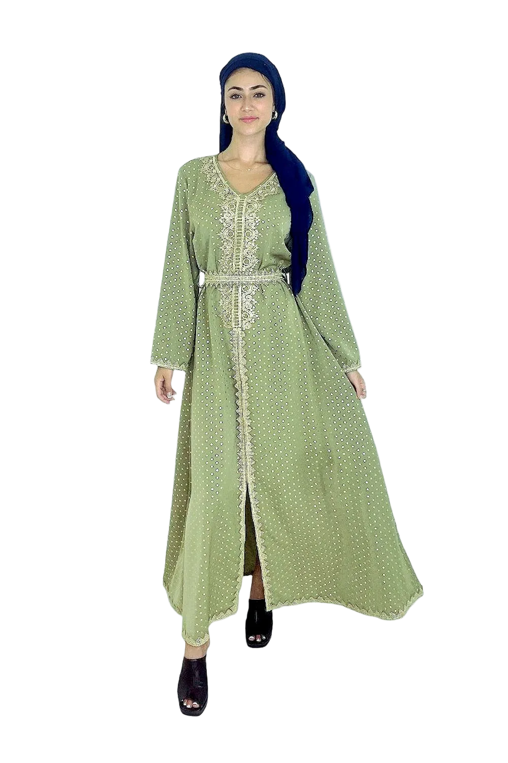 Embroidered Moroccan Style Traditional Celebration Dress