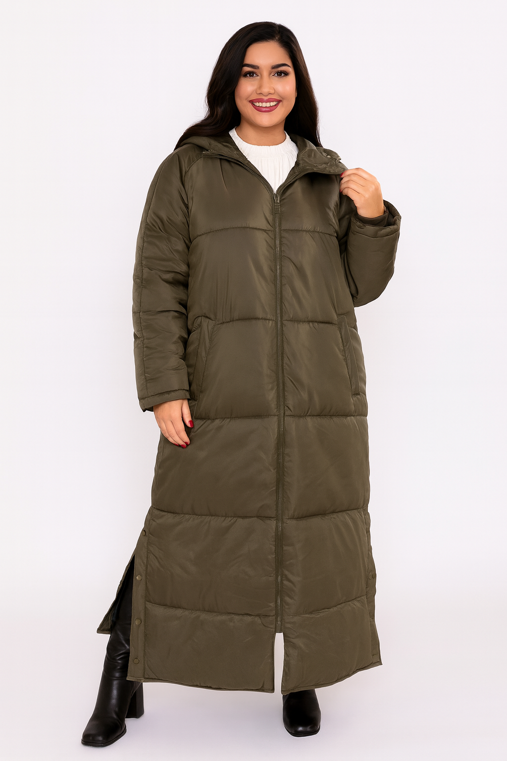 Hooded Padded Tall Girl-friendly Maxi Parka Jacket