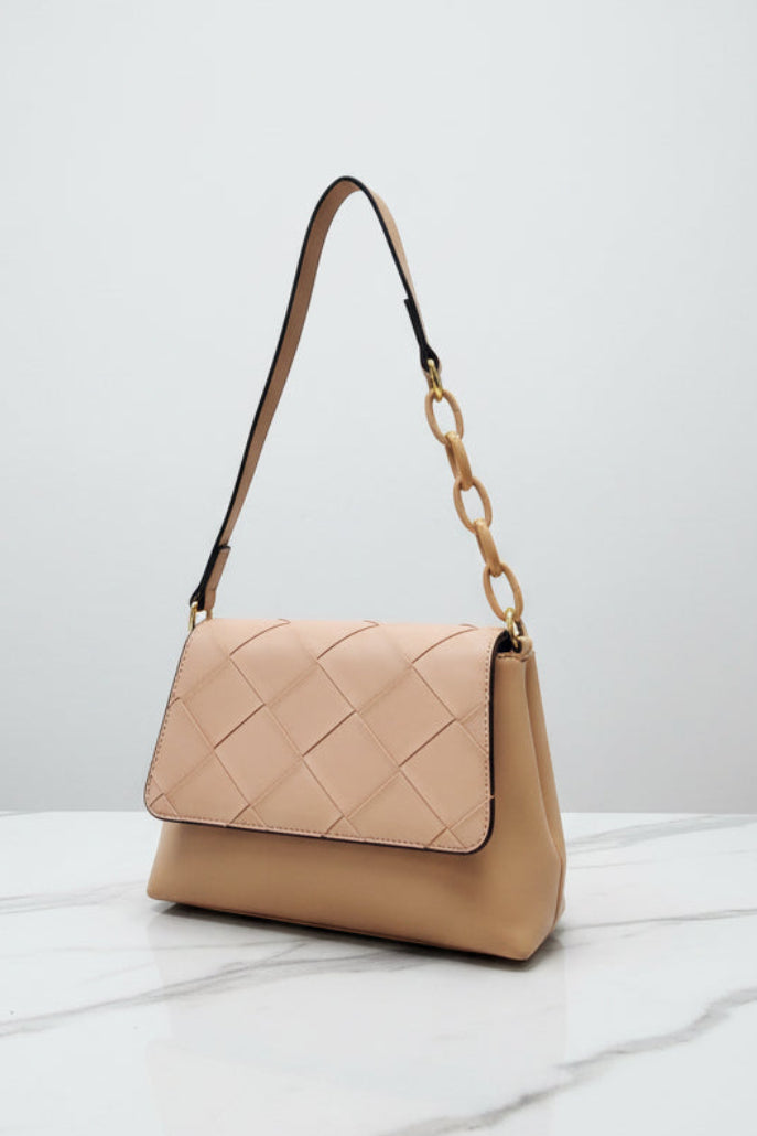 Leather Look Quilted Small Handbag