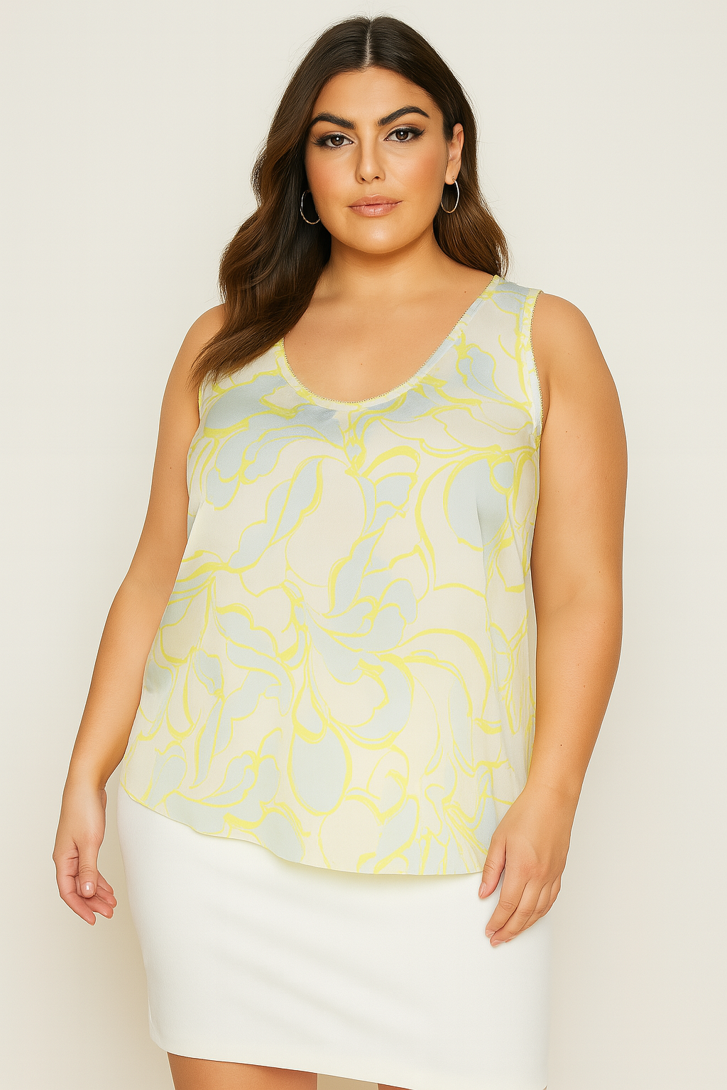 Satin Printed Front Vest