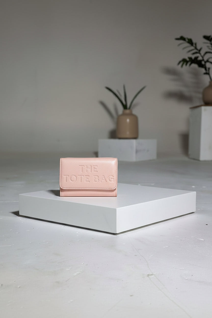 Vegan Leather Embossed the Tote Bag Zip Around Wallet