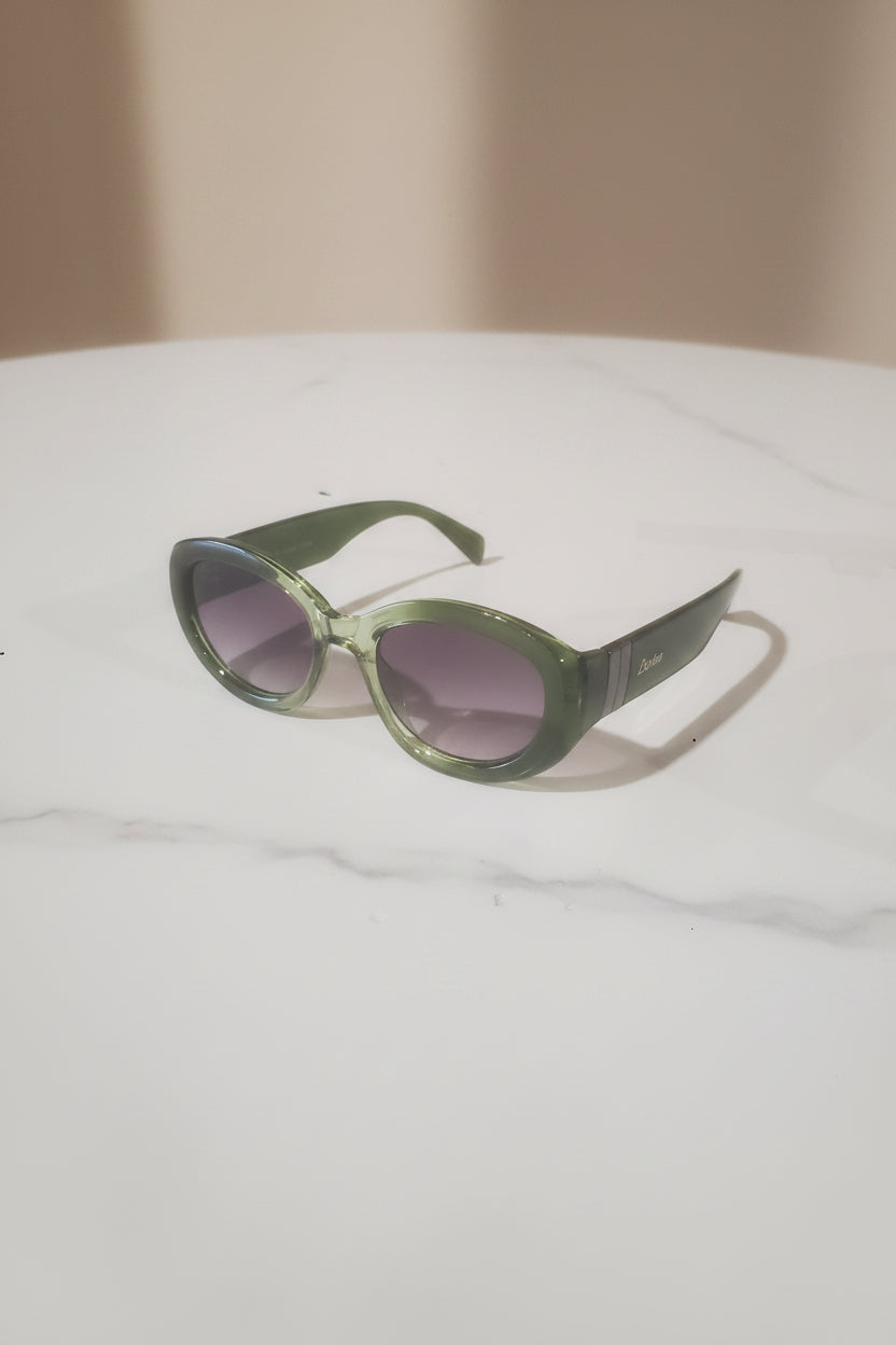 UV 400 Large Oval Thick Frame Sunglasses