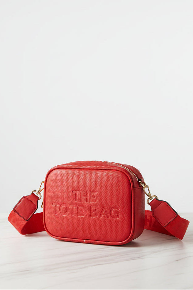 Vegan Leather Slogan Small Crossbody Bag