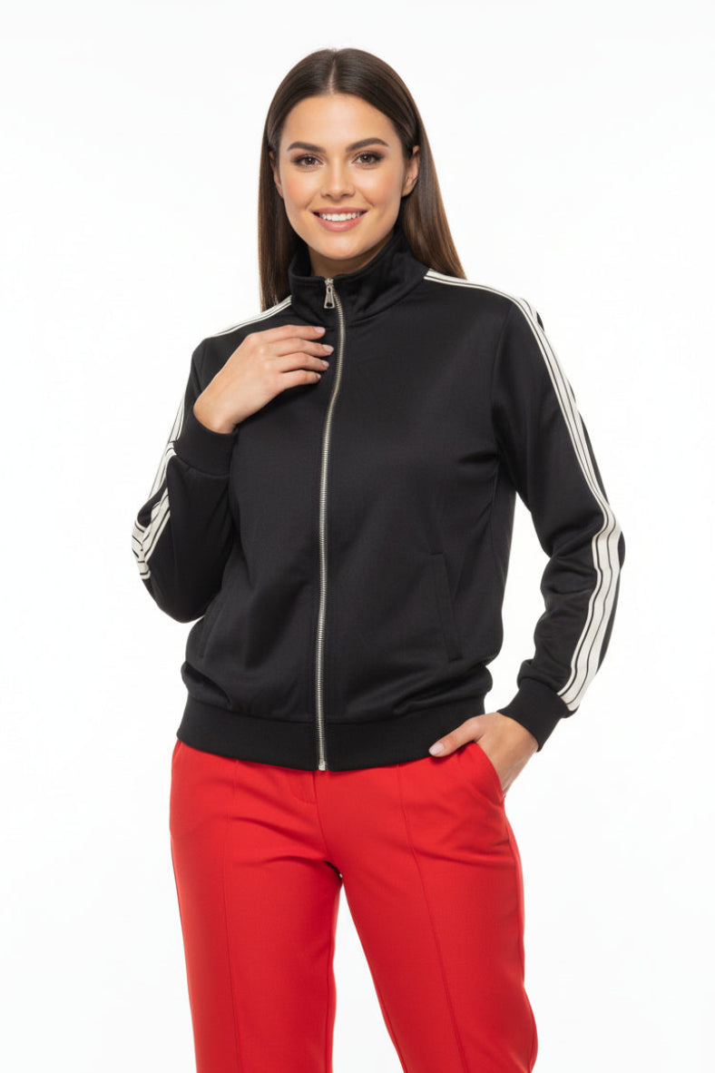 Stripe Panel Relaxed Fit Tracksuit Jacket