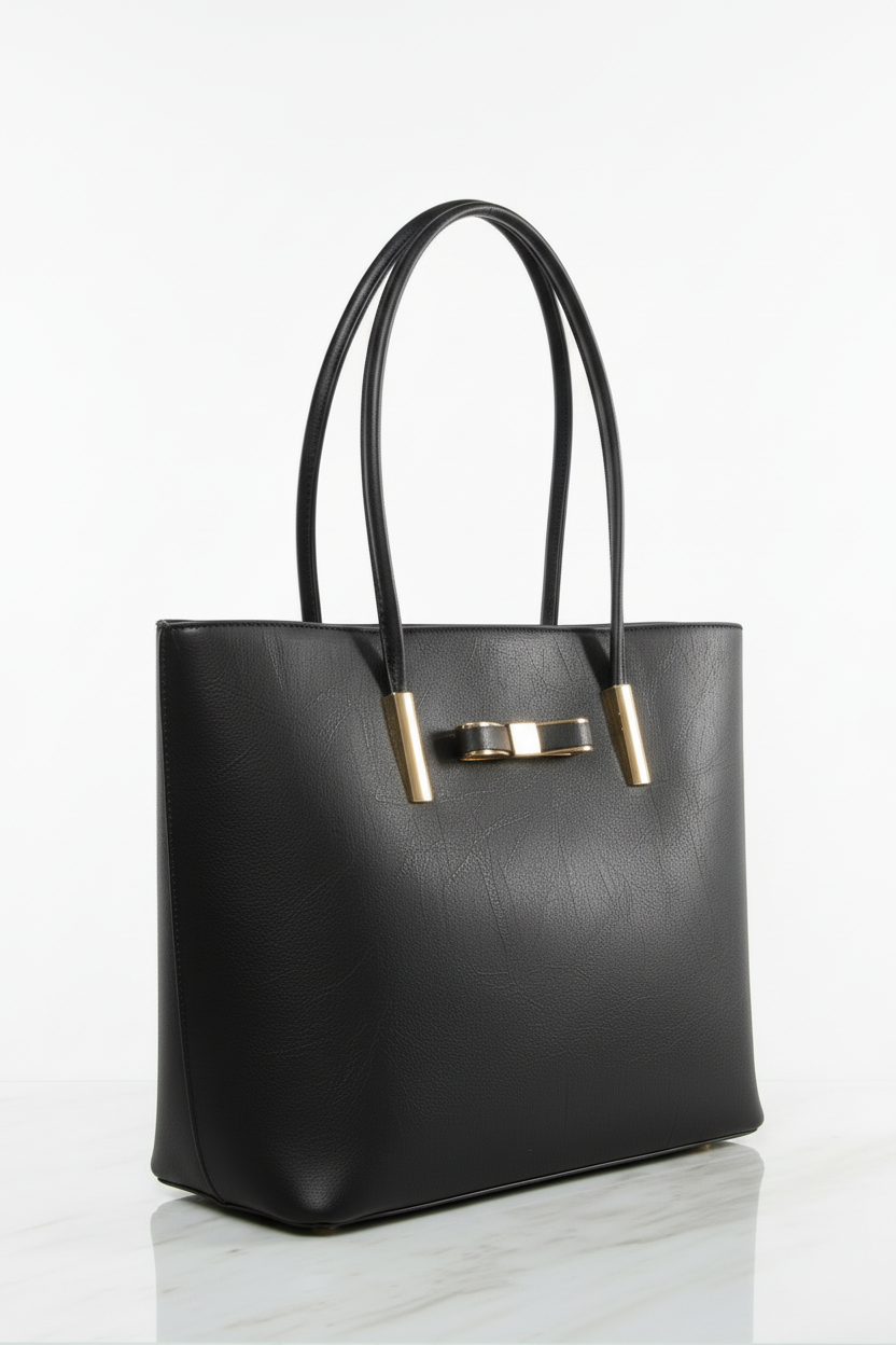 Vegan Leather Large Slogan Tote Bag