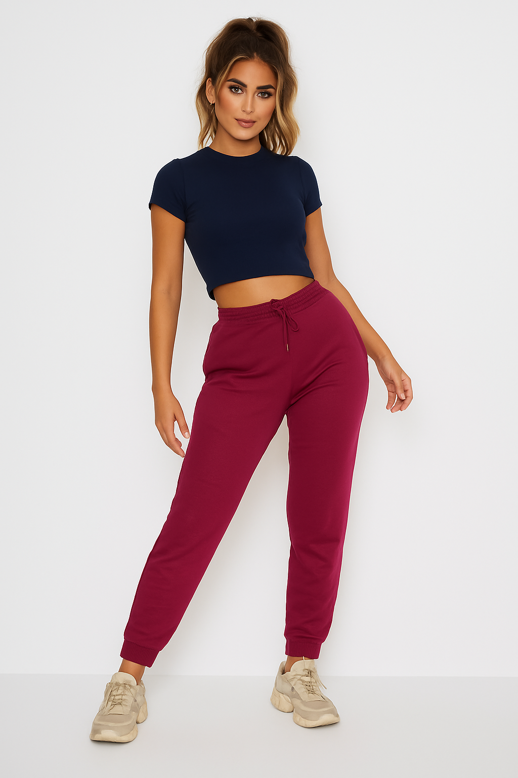 Elastic Drawstring Waist Classic Joggers