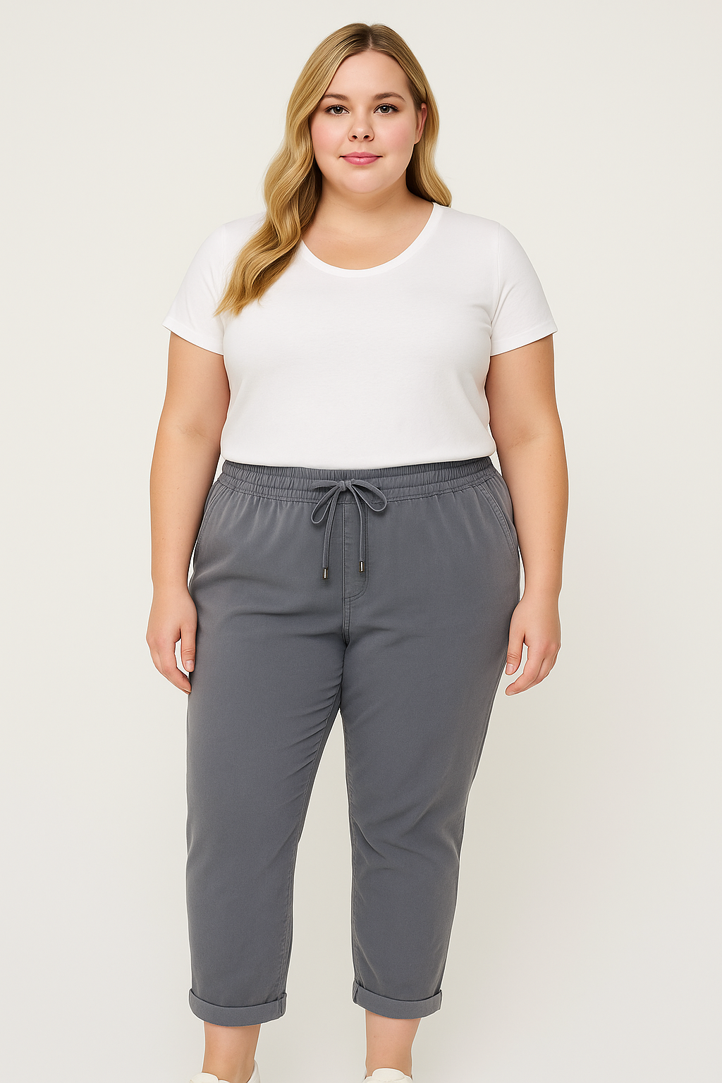 Tapered Leg Viscose Blend Lightweight Joggers